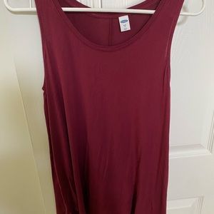 Deep red oversized tank